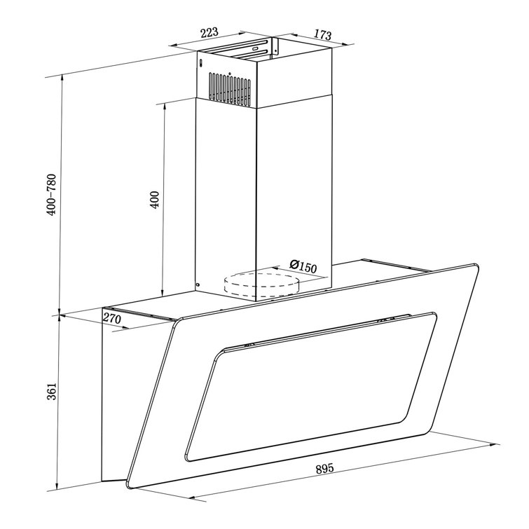 Klarstein Lorea 90cm Ducted Wall Mount Cooker Hood Wayfair.co.uk